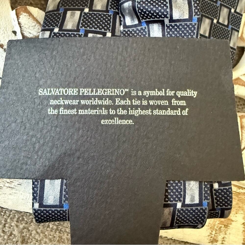 Salvatore Pellegrino Navy Blue Tie NEW - Picture 8 of 8